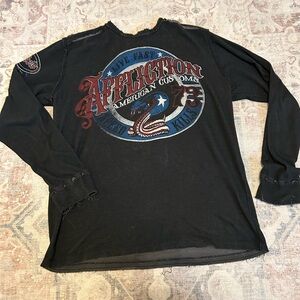 Affliction Black Long Sleeve Graphic Tee